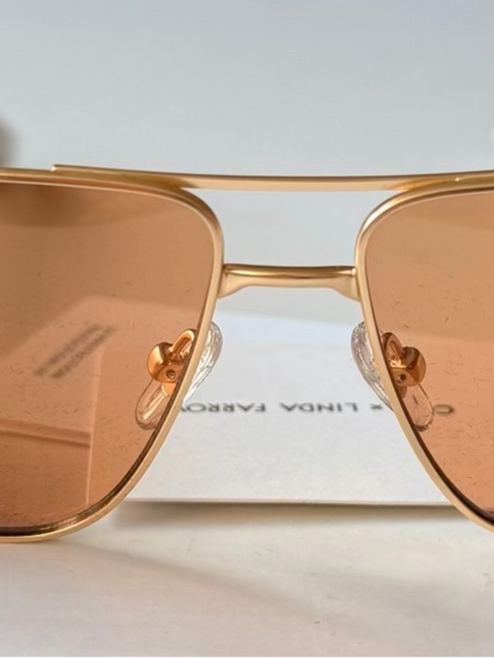 COS x Linda Farrow Gold Sunglasses with case